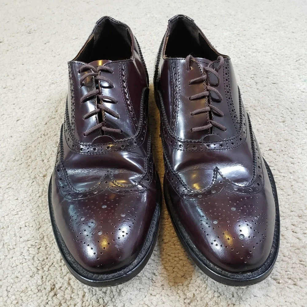 To Boot New York Adam Derrick Men Shoes 8 Burgundy Leather Wingtip Oxford Brogue